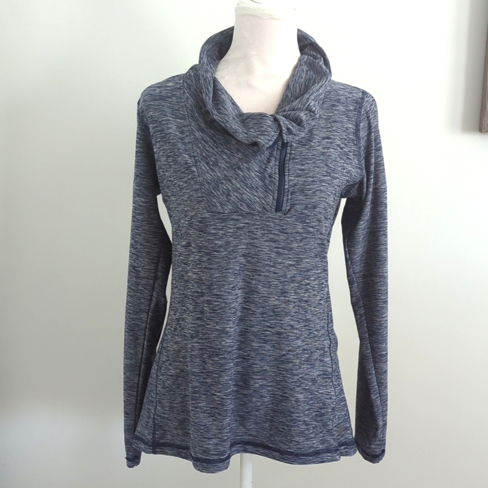 New Balance Anticipate Asymmetrical Half Zip Pullover Long Sleeve Blue Large
